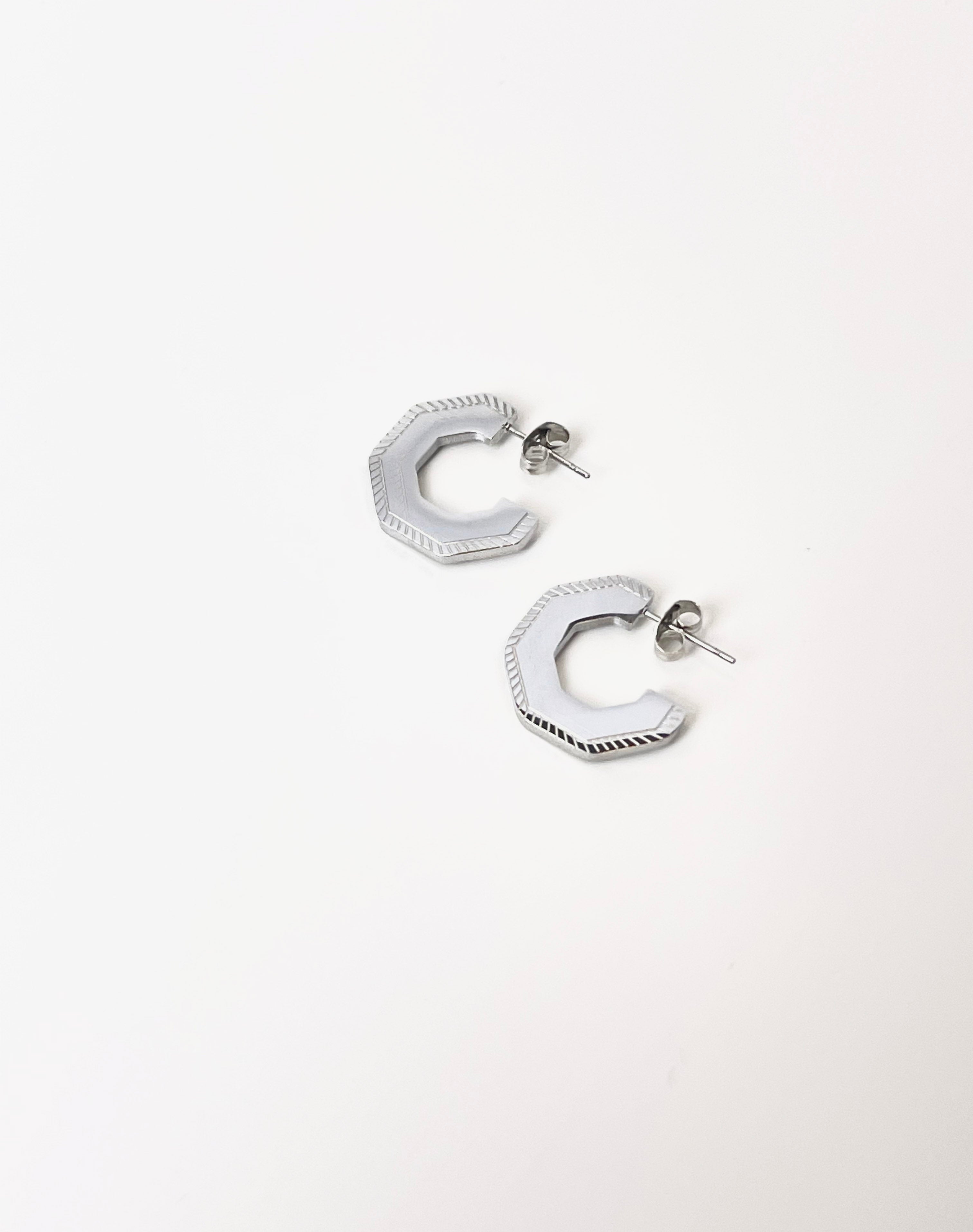 Lia Pentagon Silver Earrings