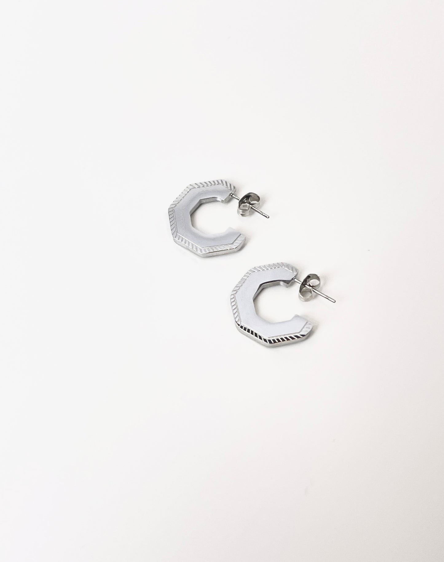 Lia Pentagon Silver Earrings