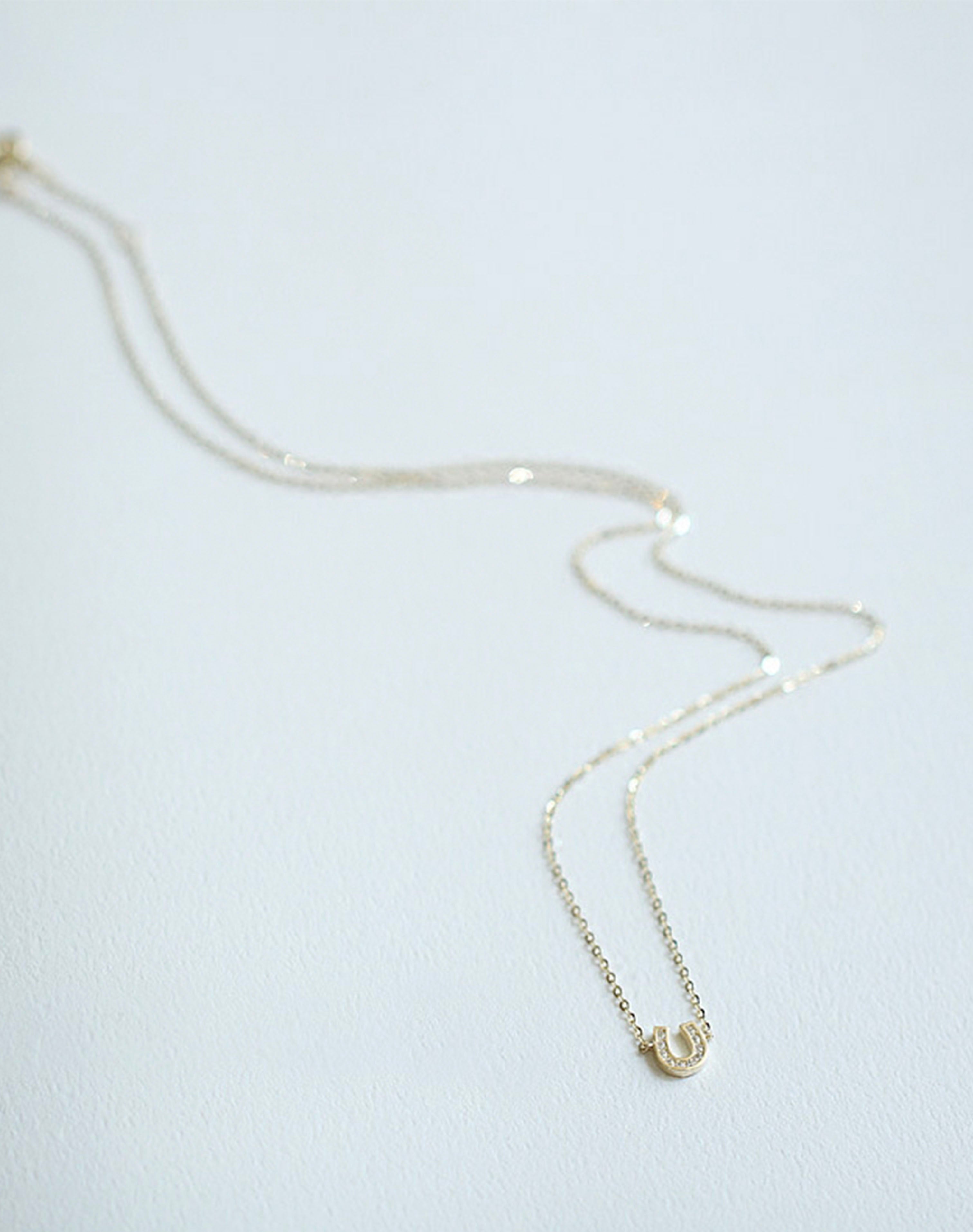 U Crystal Gold Necklace