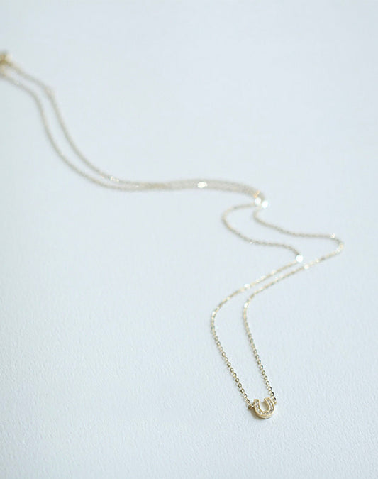 U Crystal Gold Necklace