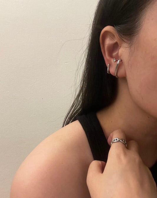 Harper Diamond Silver Earrings