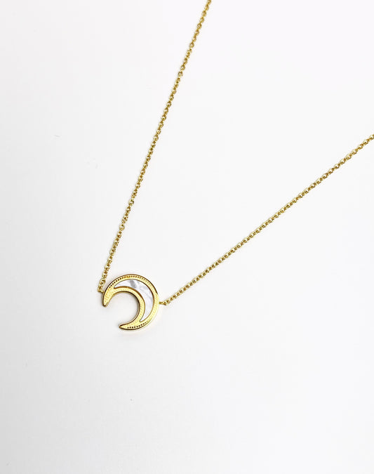 Moon Pearl Gold Necklace