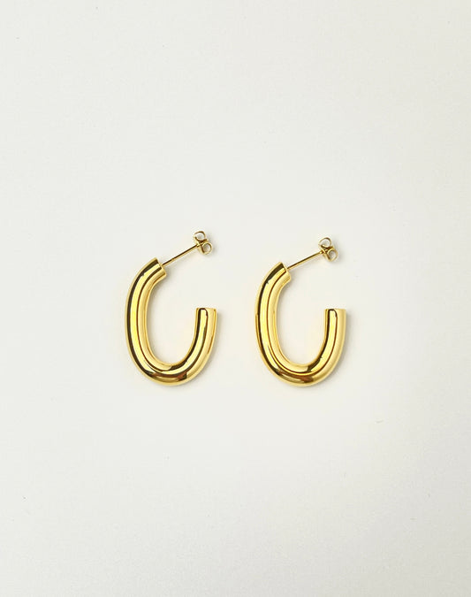 Poppy Hoop Gold Earrings