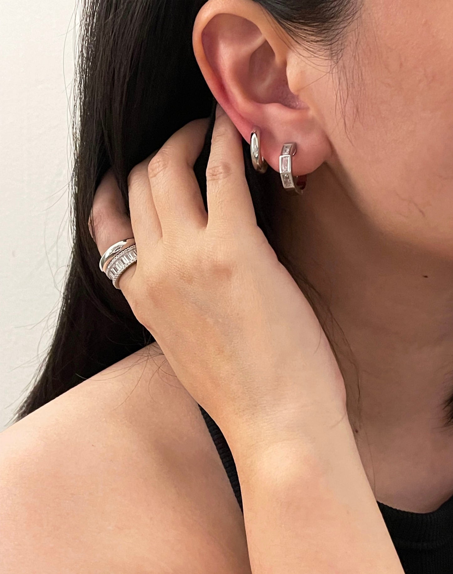 Sparky Cuff Silver Earrings