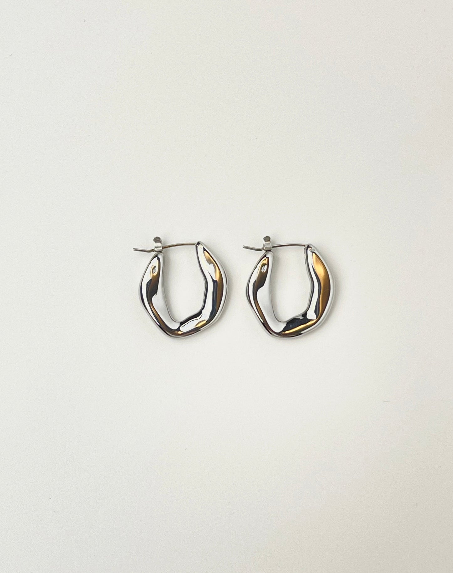 U Hoop Silver Earrings