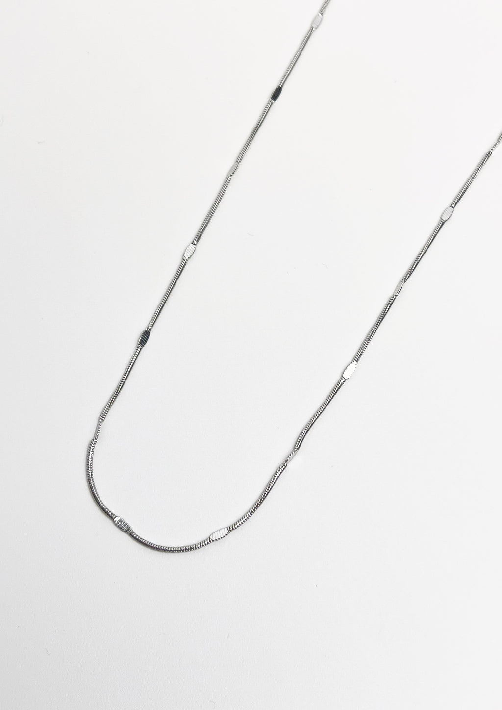 Box Flat Thin Silver Necklace