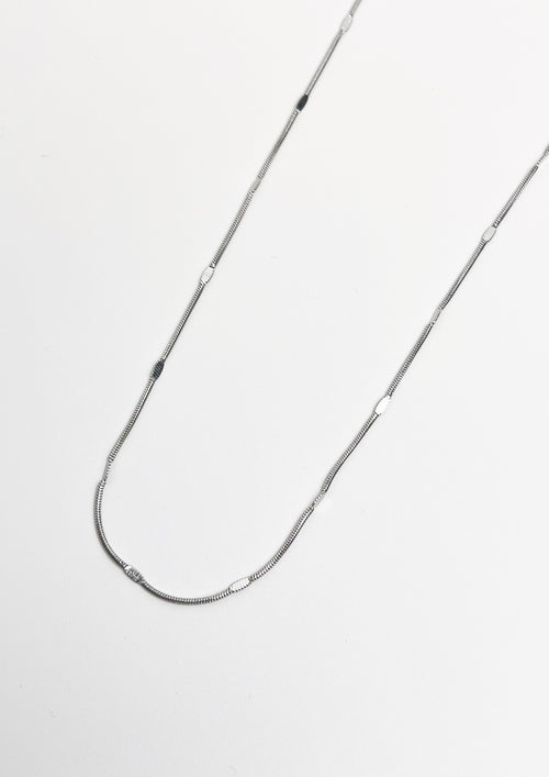 Box Flat Thin Silver Necklace