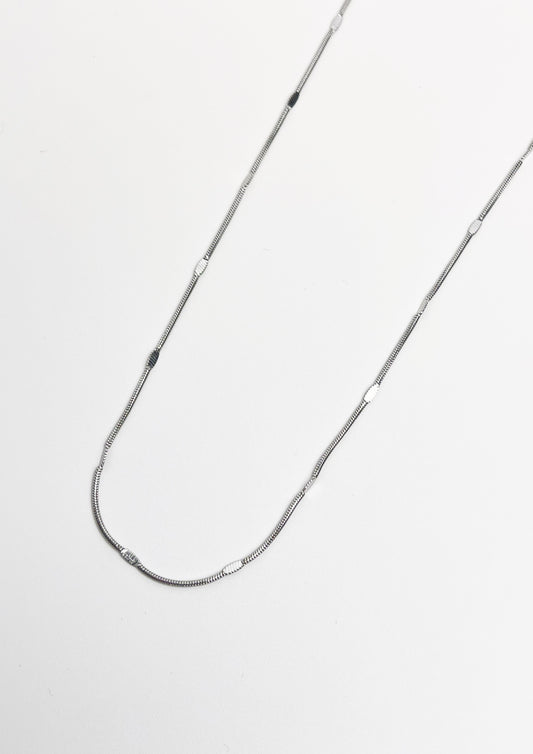 Box Flat Thin Silver Necklace